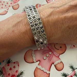Touchstone Crystal Silver and Black Bracelet